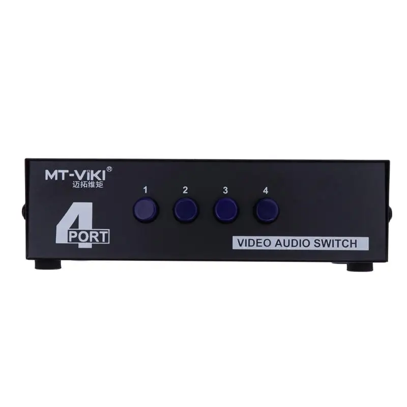 MT 431AV 4 полосный Переключатель AV RCA переключатель в 1 композитный видео L/R аудио