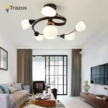 TRAZOS деревянная люстра со стеклянными абажурами для детской комнаты, деревянные люстры для мальчиков, люстры для спальни, детская Подвесная лампа