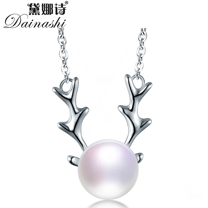 Dainashi модное 925 пробы Серебряное циркониевое ожерелье с подвеской Dear Head женское ожерелье из натурального пресноводного жемчуга