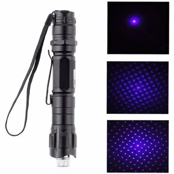 

High Power Blue Purple Violet Laser Pointer Pen Powerful 405nm Bright Single Point Starry 2 in 1 Clip Type Lazer Pen