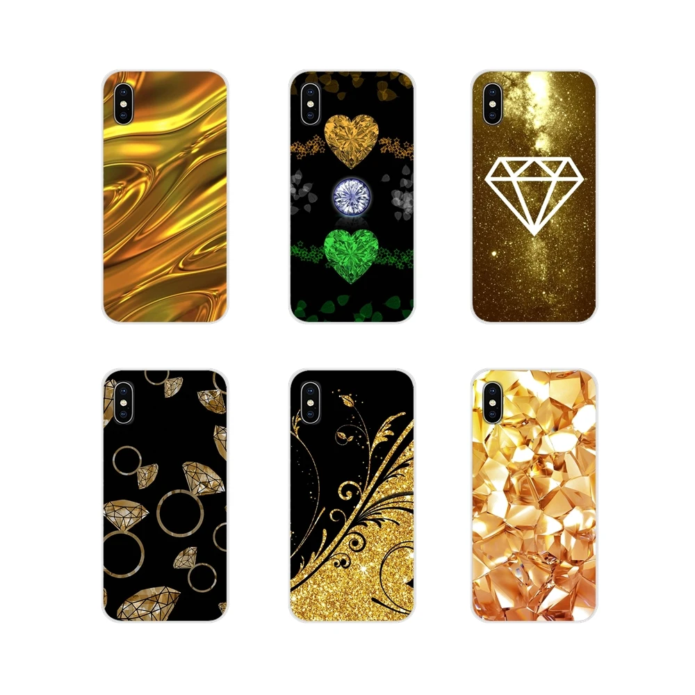 Transparent Soft Shell Cases For ZTE Blade A5 2019 V6 V7 V8 Lite V9 V10 A 452 510 512 520 530 602 610 910 Black And Gold Diamond | Мобильные