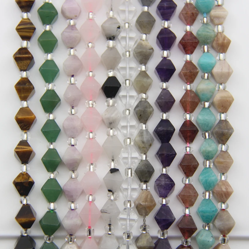 

Sunstone Amethysts Aventurine Amazonite Rhombus Nugget Beads,Drilled Used For Pendant Necklaces Bracelet Earring Jewelry Making