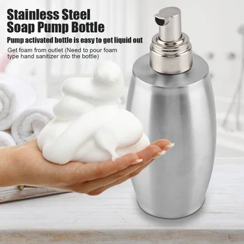 

350ml Soap Pump Bottle Stainless Steel Foam Soap Lotion Dispenser For Kitchen Bathroom Hand Washing Liquid Bottle Sanitizer