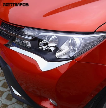

For Toyota Rav4 Rav 4 2013-2015 Chrome Head Light Lamp Eyelid Eyebrow Headlight Molding Trim Decoration Accessories Car Styling