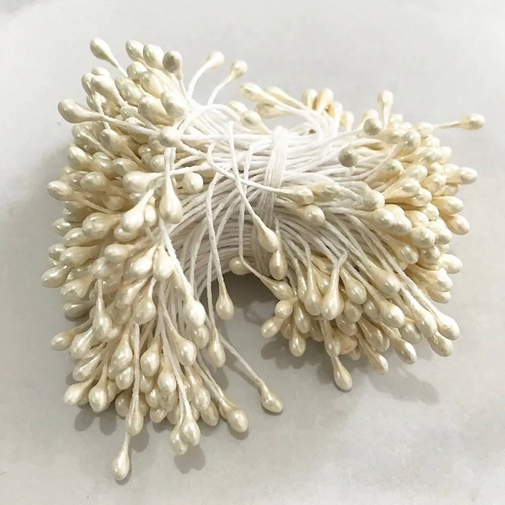 6/10/12/70/90pcs Hybrid Ivory Flower Cherry Stamen Berries Bundle DIY Christmas Wedding Cake Gift Box Wreaths Decor