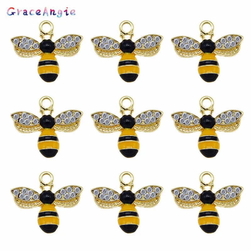 

6PCS Top Animal Bee Cute Bees Charms Pendant Jewelry Findings Handmade Craft DIY Earrings Making For Earrings Necklace Bracelet