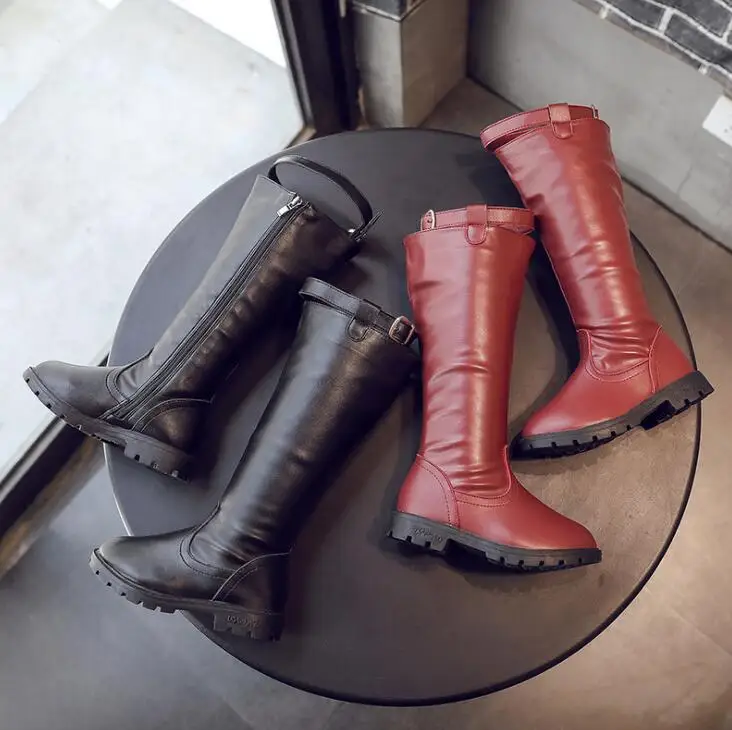 

New Winter Kids Boots Girls Boots Children High Bow Tie Shoes Girls Princess Dress Boots Big Kids Shoes size 27-36