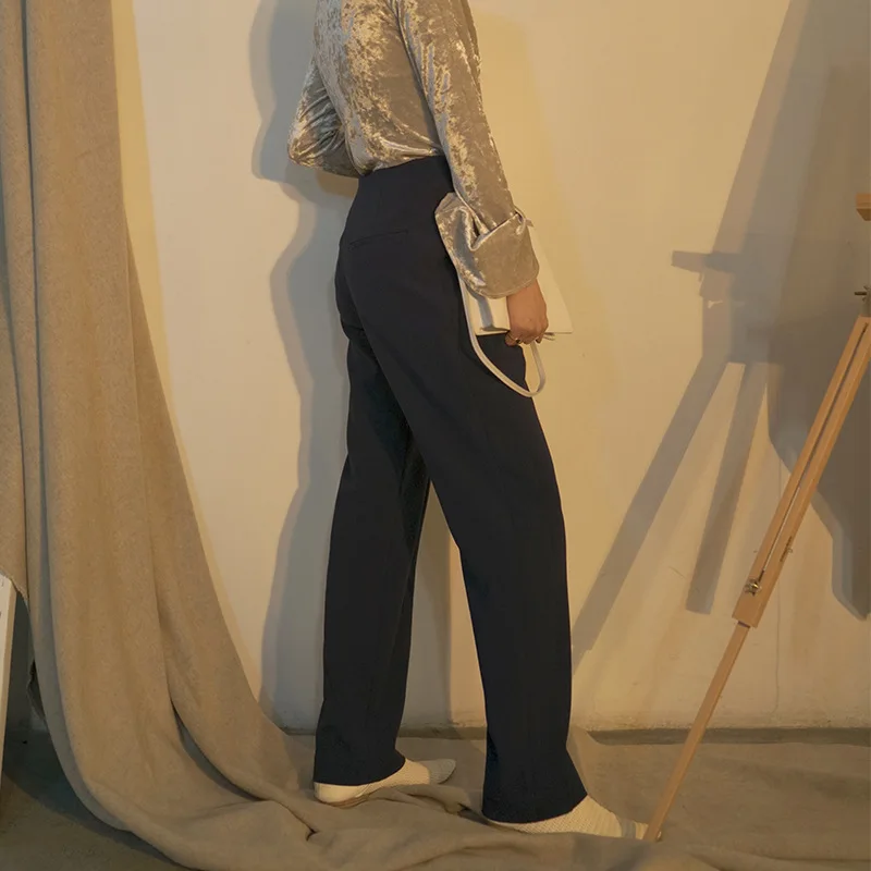 Origional Separate Designer WOMEN'S Dress Autumn& Winter Casual WOMEN'S Pants Loose Straight Korean-style High-waisted Loose Pa
