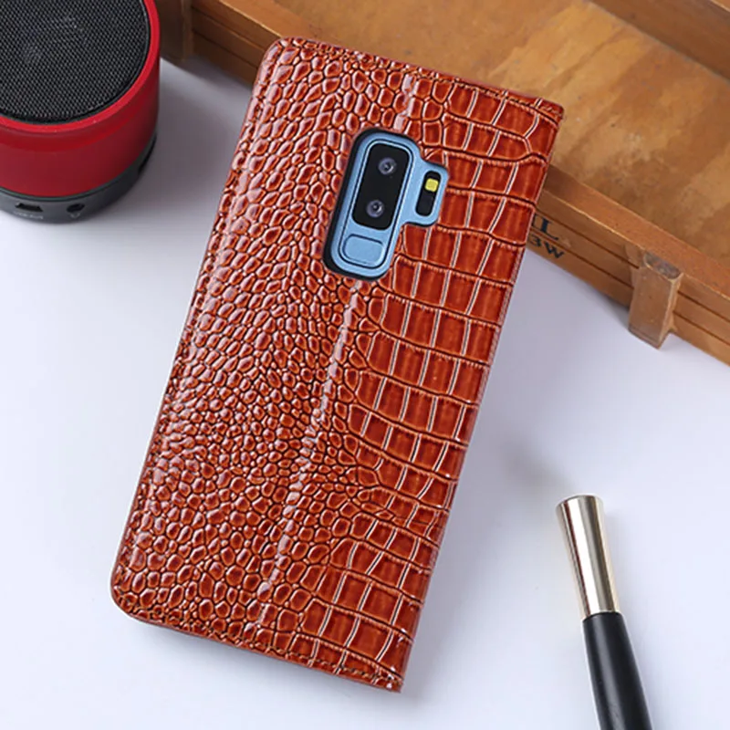 Brown Флип-чехол для телефона для samsung A10 A20 A30 A50 A70 A5 A7 A8 2018PU для карт и узором «крокодиловая кожа» для Galaxy S7 S8 S9 S10 Plus Note 8 9 10+ чехол - Цвет: Brown