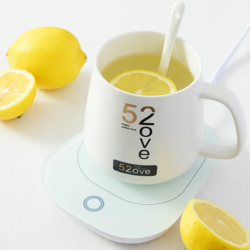 

Portable Smooth Surface Ceramics Mugs And Warm Cup Heating Coaster 55 Degree Thermostatic Drink Milk Coffee Baby Bottle Heating