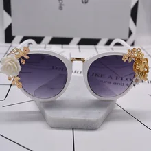 Модные женские солнцезащитные очки в стиле барокко с розами, круглые солнцезащитные очки, зеркальные очки Angel Oculos De Sol Feminino, фирменный дизайн