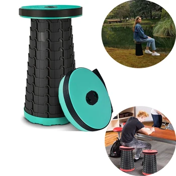 

Retractable Stool Folding Chiar Outdoor Portable Stool Folding Chair Camping Stool Convenient Fishing Chair Foldable Lightweight