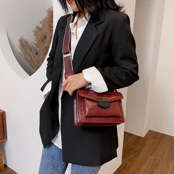 

2020 Mini Handbags Flap Women Fashion Retro Wide Shoulder Strap Messenger Bag Purse Crossbody Bags for Women Ladies Day Clutch