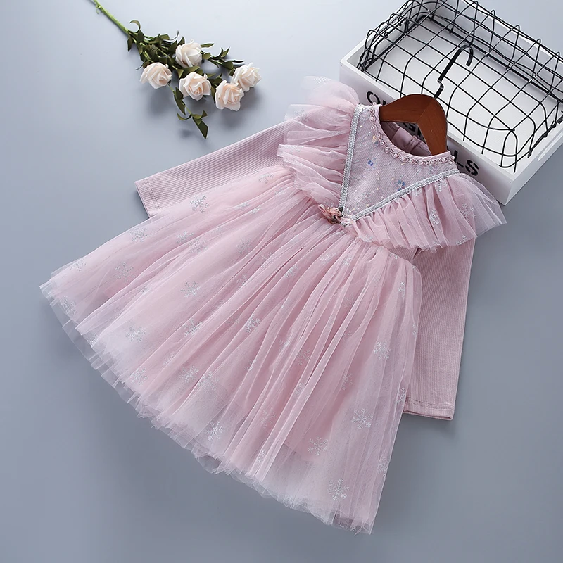 Girl Fashion Casual Dresses  Lace Mesh Beading For 3-7 years