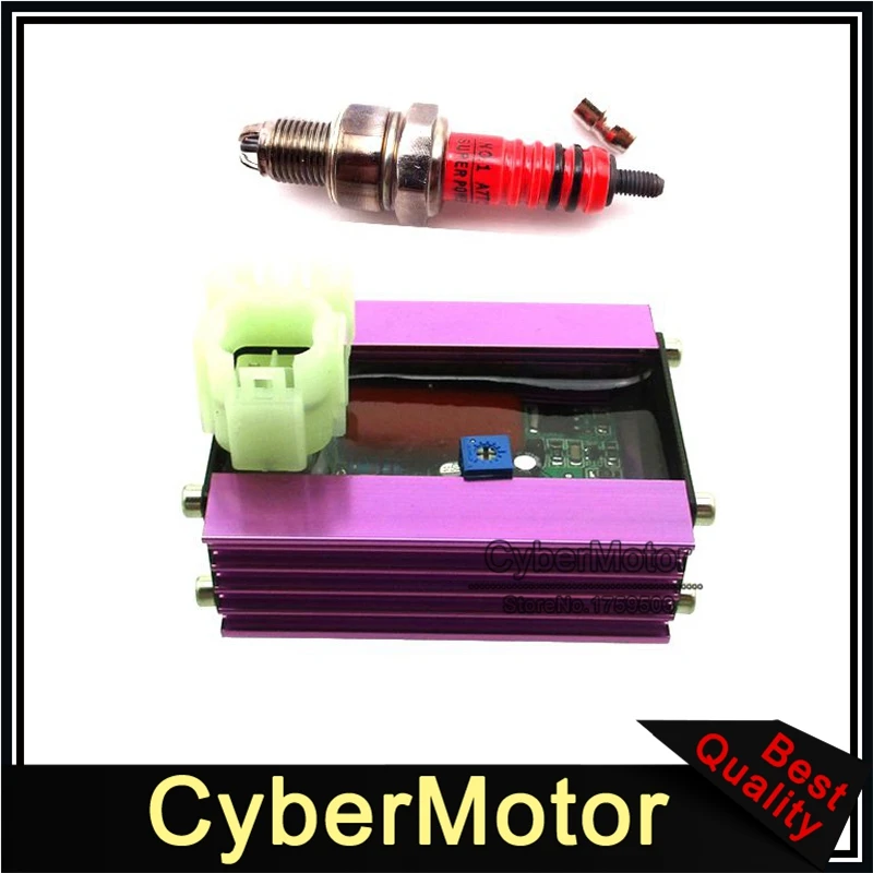 6 Pin гоночный регулятор AC CDI коробка+ 3 Электрода A7TC Свеча зажигания для 50cc 125cc 150cc ATV Quad GY6 скутер мопед