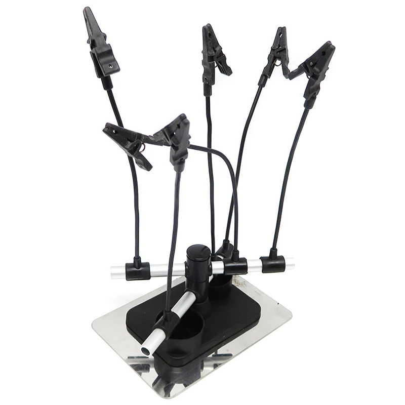 Подставка для аэрографа с шестью зажимами крокодил магнитный держатель гибкими