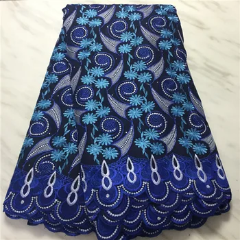 

Popular Dubai style African cotton Swiss voile lace fabric in Switzerland high quality Nigerian dry man women sewing materials