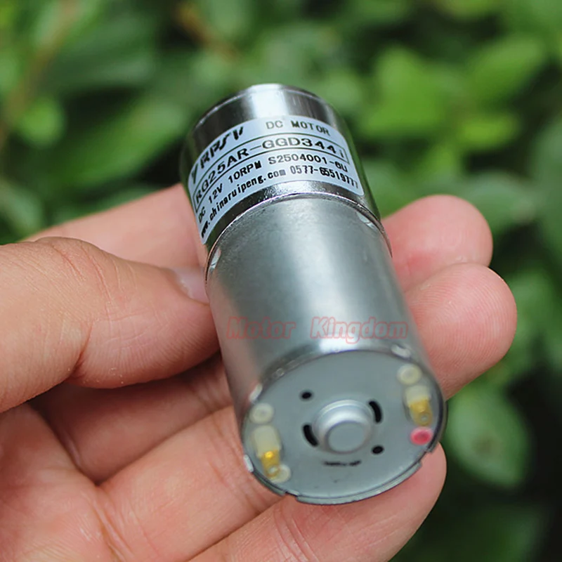 Мини-25 мм 370 металлический Шестерни Мотор DC 5 V-12 V 10 об/мин медленно Скорость большим вращающим моментом D вал для электродвигателя с постоянным током "сделай сам" Робот игрушечных автомобилей