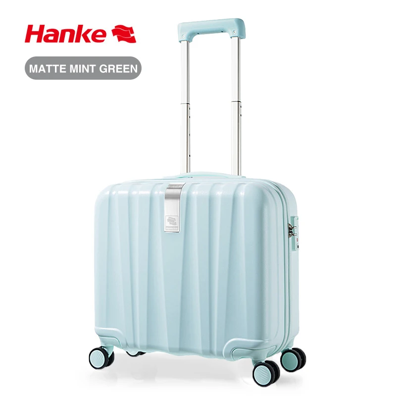 Hanke бизнес чемодан для путешествий, чемодан для переноски, Жесткий Чехол, шт., бесшумный Спиннер на колесиках, багаж на колесиках, посадка на колесиках, 16, 18 дюймов - Цвет: Mint