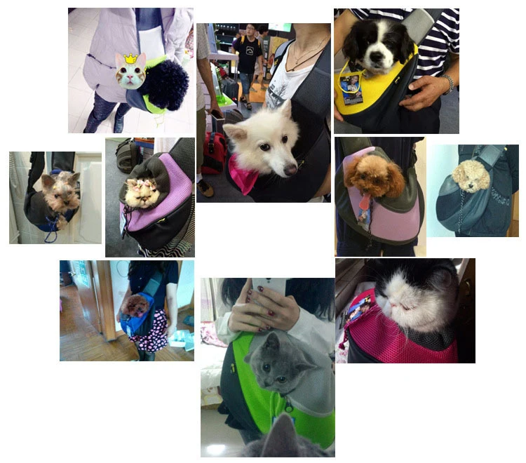 Pet Puppy Carrier Outdoor Travel Handbag Pouch Mesh Oxford Single Shoulder Bag Sling Mesh Comfort Travel