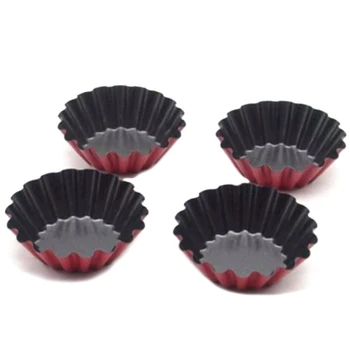 

30 Pcs Carbon Steel Non Stick Flower Shaped Egg Tart Mold Cupcake Mould Muffin Cup Baking Kitchen Tool