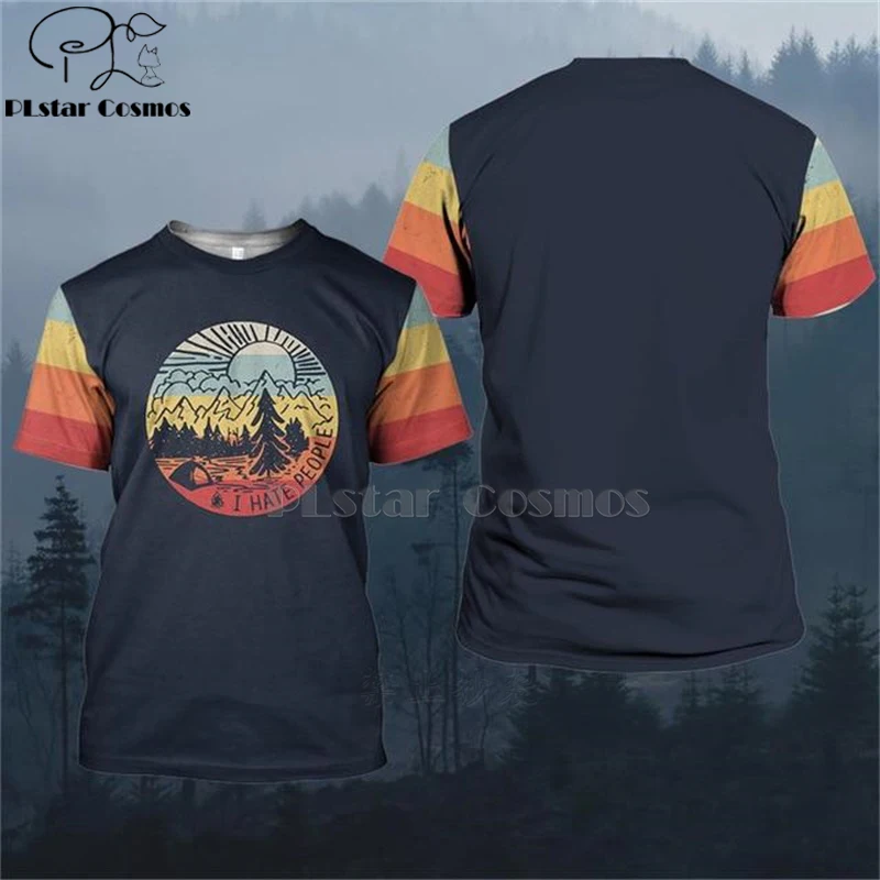

PLstar Cosmos Print hunting bear camping I hate people 3d t shirts tshirt tees summer funny Harajuku short sleeve women for men