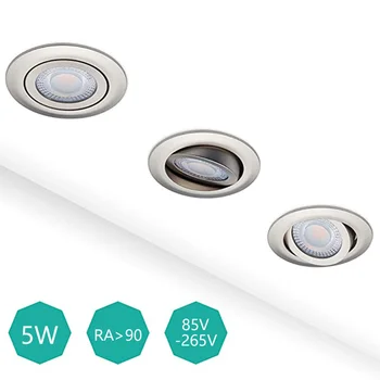 

LED Downlight Dimmable 5W 85V-265V SMD Adjustable Round Ceiling Recessed Lamp Indoor Bedroom Kitchen Driverless Spot Light