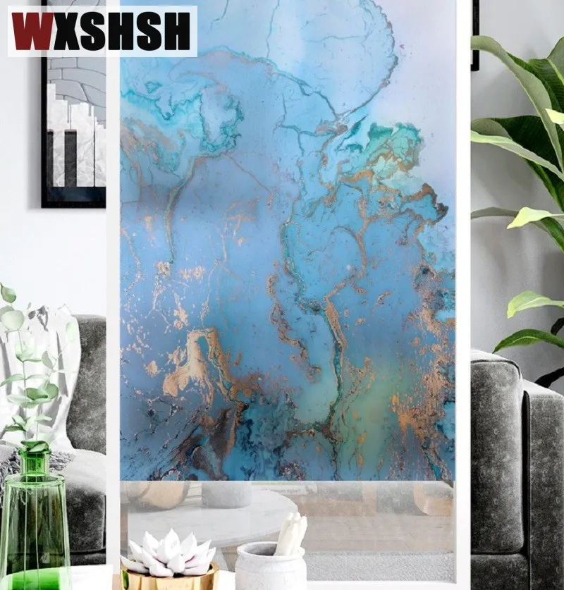 120cmx100cm Custom Size Electrostatic Window Film Vinyl Marbling No Glue Durable Glass Sticker For Home Office Restaurant Decals | Дом и сад