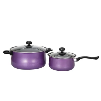 

Non-stick pan purple two-piece soup pot frying pan combination set potware bank insurance wedding