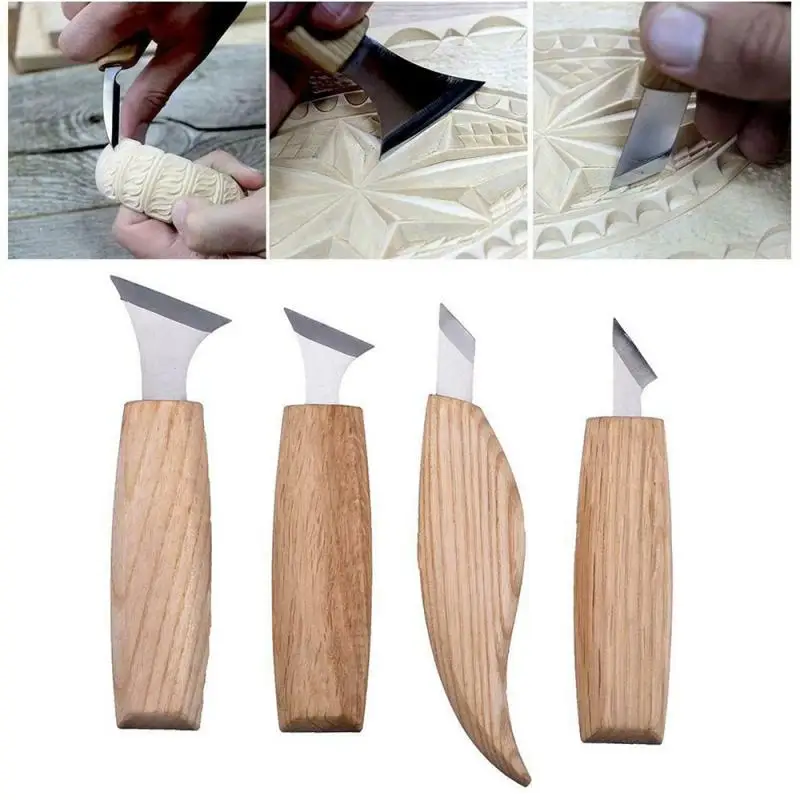 

Wood Carving DIY Tool Kit Woodworking Engraving Cutting Sculpture Handle Knife Set Hand Tool