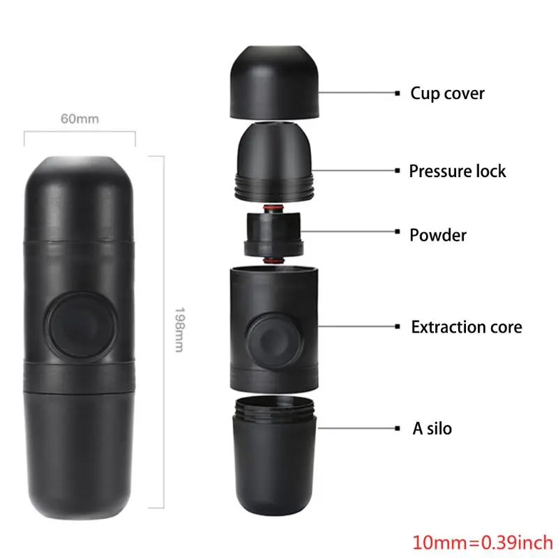 Мини-кофемашина ручная Кофеварка портативная Компактная ручная Эспрессо-Кофеварка ручное давление портативная Экспресс-Кофеварка