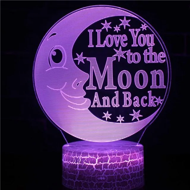 Crack base Love Heart Be engaged 3D Lamp LED USB Creative 3d Night light 7 Color Change Acrylic Remote Touch Switch lamp - Испускаемый цвет: 7 Colors Changeable