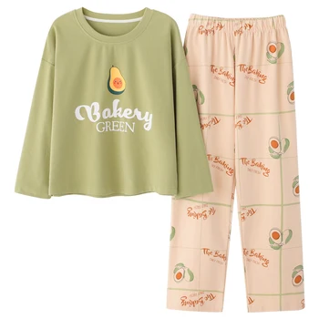 

Women Pajamas Set Spring Autumn New Thin Cartoon Printed Long Sleeve Cute Sleepwear Casual Homewear Female Pyjamas