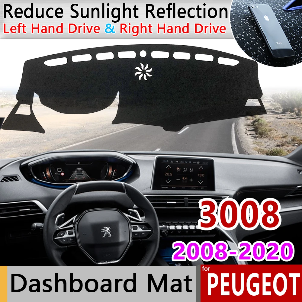 Нескользящий коврик для Peugeot 3008 2008 ~ 2020 MK1 MK2 3008GT GT накладка на приборную панель