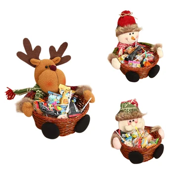 

Merry Christmas Candy Wicker Basket Christmas Decorations Fruit Basket Food Holder Home Decor
