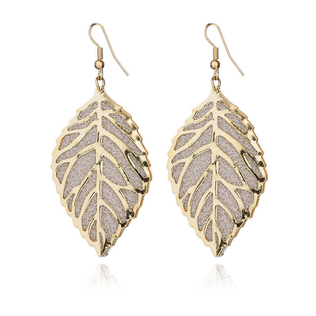 Irregular Long Dangle Earrings For Women Charm Ear Jewelry Gold Color Hanging Pendientes Flower Leaf Earings