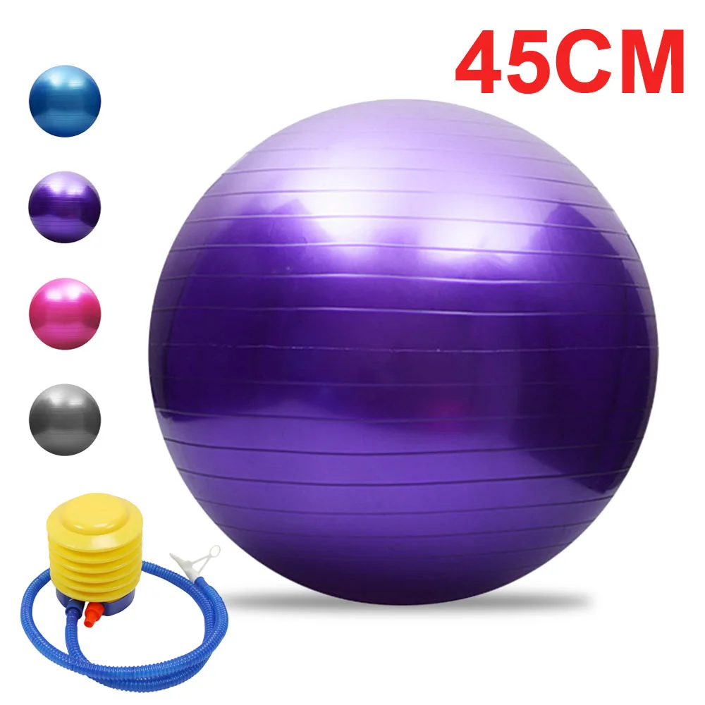 Анти-всплеск йога мяч утолщенное удержание равновесия мяч для йоги Пилатес Барре физический мяч для фитнеса подарок воздушный насос - Цвет: 45cm