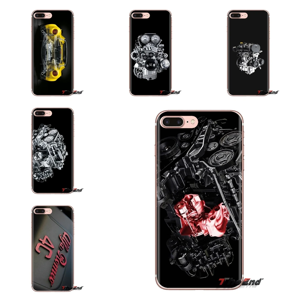 

For Huawei Mate Honor 4C 5C 5X 6X 7 7A 7C 8 9 10 8C 8X 20 Lite Pro Transparent Soft Cases Covers Super car Alfa Romeo 4C Engine