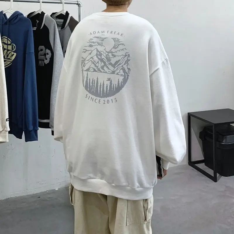 

Hong Kong Style Autumn and Winter Japanese Style Vintage Crew Neck Sweater Men 's Loose and Versatile Style Student Couple Long