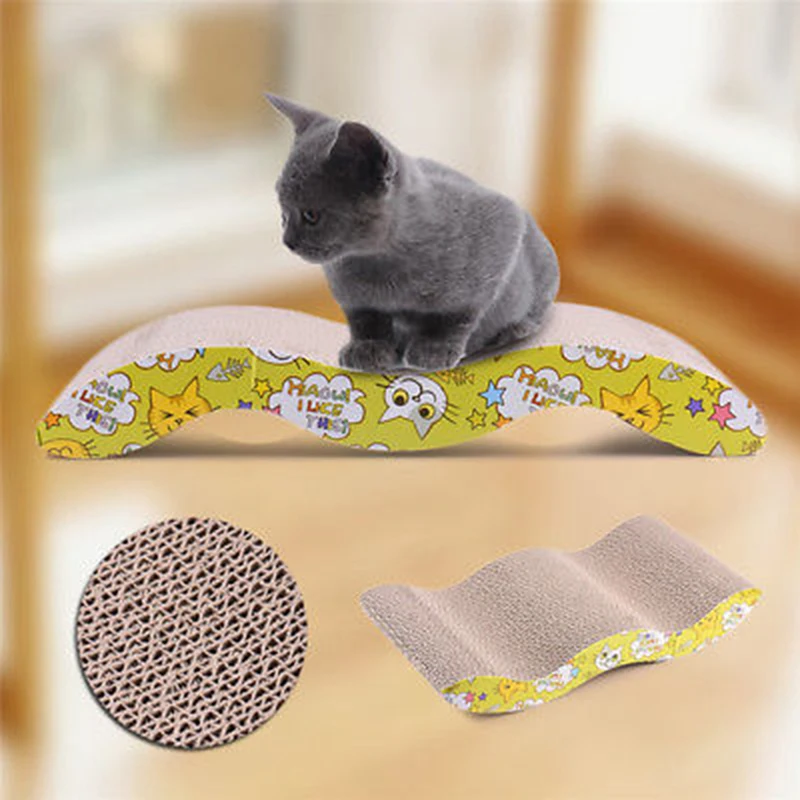 1Pc Cat Corrugated Scratching Board Pad 44.5*21cm Kitten Claws Care Interactive Toys Cat Toy