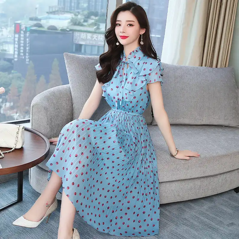 chiffon dress korean style