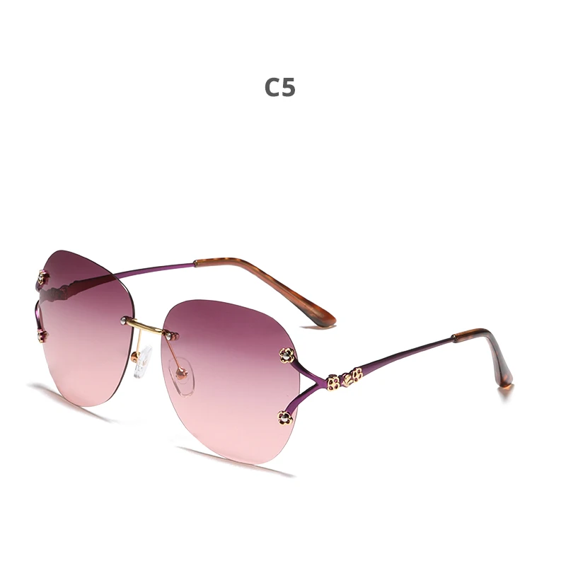 KDEAM поляризованные солнцезащитные очки без оправы для женщин, модный бренд, новинка, градиентные солнцезащитные очки для женщин - Цвет линз: C5 Violet