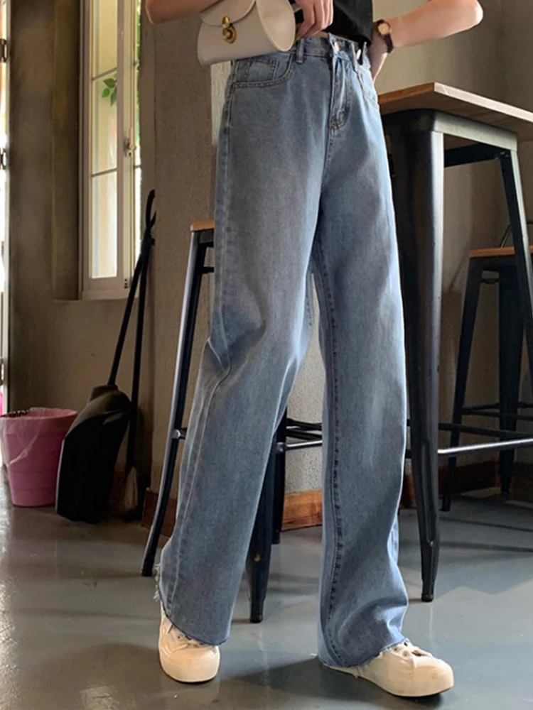 Женские джинсы осень зима корейский стиль ropa mujer boyfriend blue Высокая талия Повседневная Женская свободного покроя широкие джинсы femme