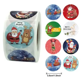 

500pcs Merry Christmas Stickers Christmas Tree Elk Candy Bag Sealing Sticker Christmas Gifts Box Labels Decorations New Year
