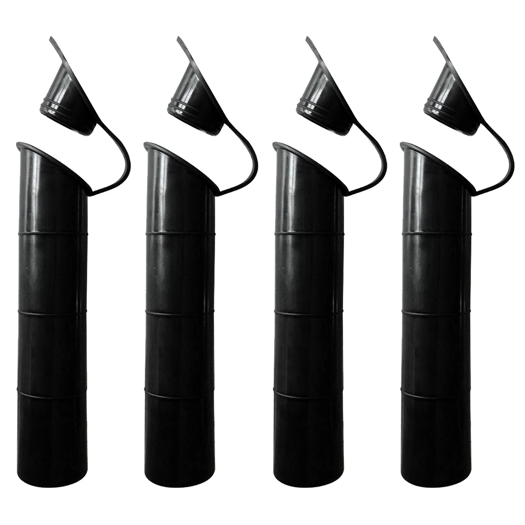 

4pcs Flush Mount Fishing Boat Rod Holder Inner Sleeve Tube with Cap Cover for Kayak Boat Canoe, 30 Degree, Black