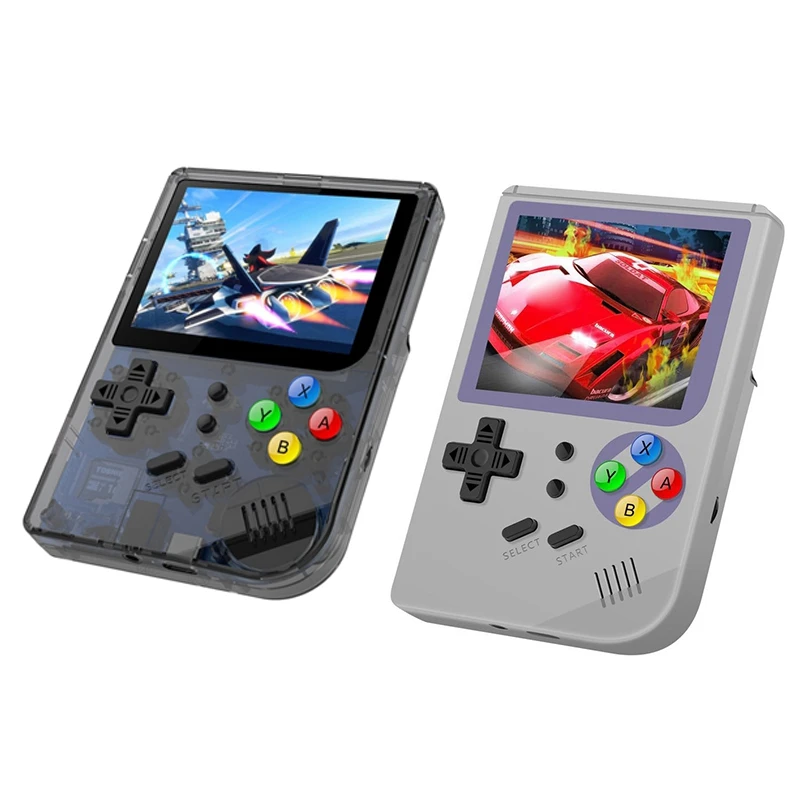 

2Pcs Rg300 3 Inch Video Games Retro Console Build-in 3000 Games Handheld for Cp1 Cp2 Neogeo Gba Gbc Gb Sfc Md Open System - Gray