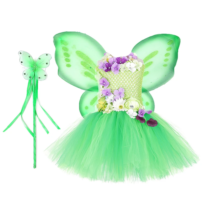 Tinkerbell/платье-пачка для девочек с крыльями и палочками красивые праздничные