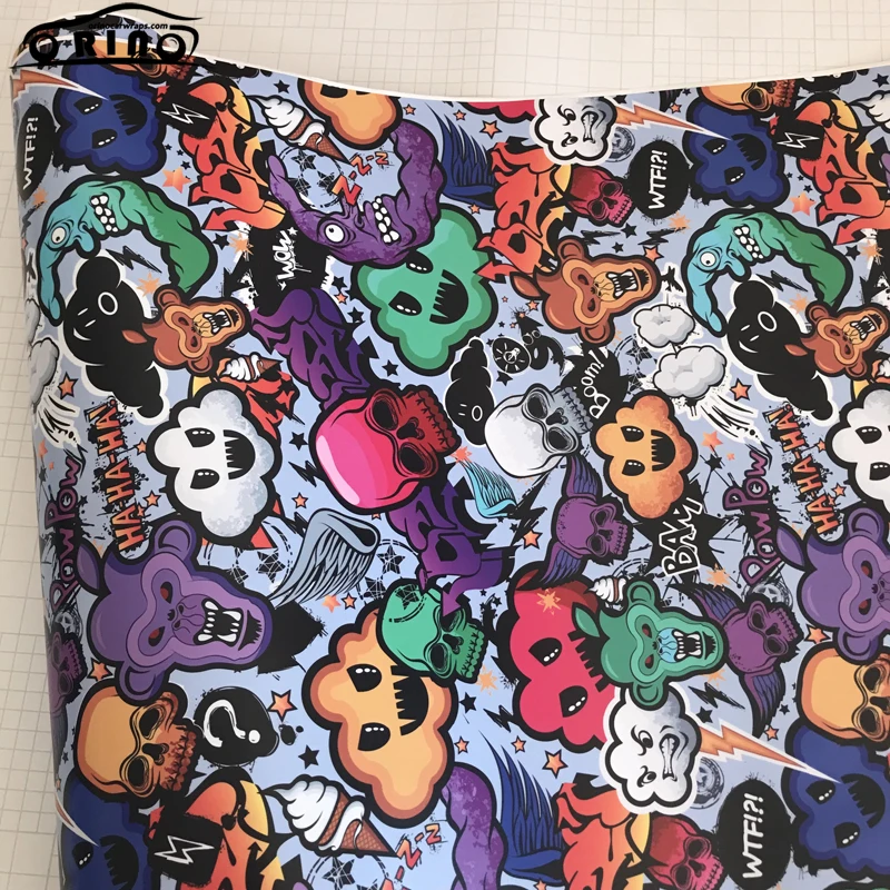 Cartoon JDM Sticker Bomb Vinyl Wrap-3