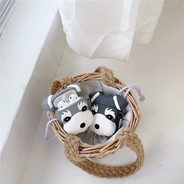 Для Apple AirPods 3D милый мультфильм собака щенок наушники чехол для Airpods 2 пара беспроводная гарнитура защитная обложка для девочки