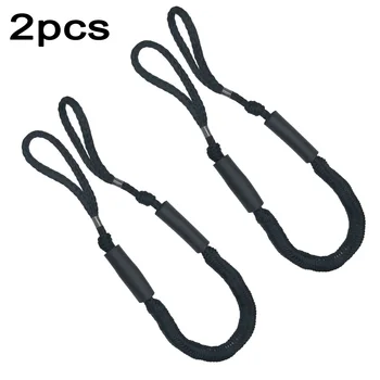 

Bungee Dock Line Rope Accessories Cord Braid 3.5-5.5 ft Stretch Boat Anchor 2pcs Black